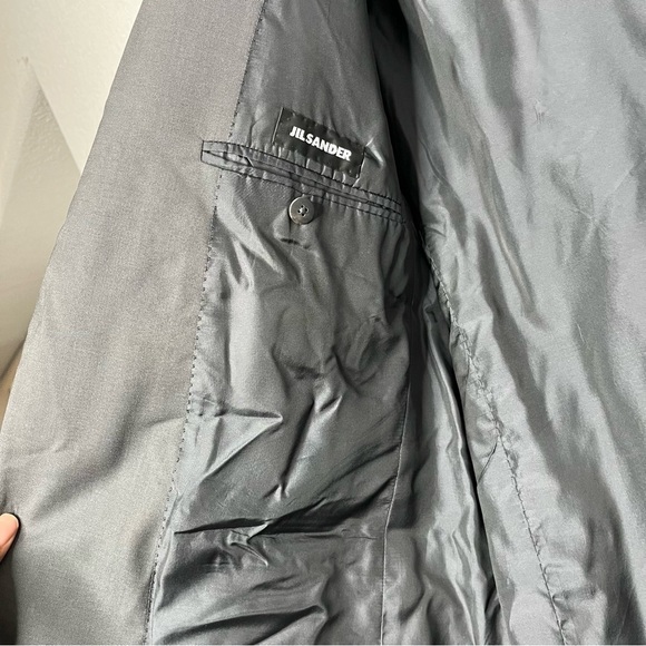 Jil Sander Men Blazer Jacket 52 Gray Wool Mohair‎ Black Label Made in Italy XL - Picture 10 of 15